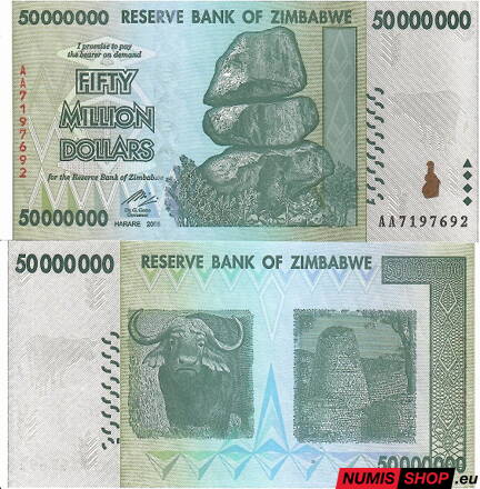 Zimbabwe - 50 milion dollars - 2008 - UNC