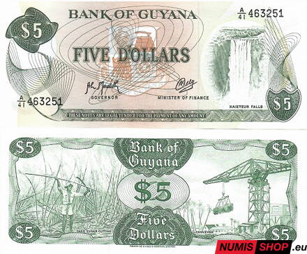 Guyana - 5 dollars - 1992 - UNC