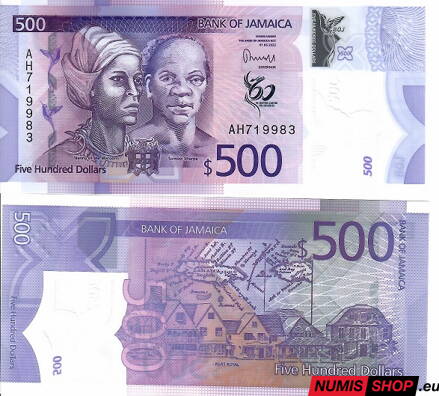 Jamajka - 500 dollars - 2022 - commemorative - polymer - UNC