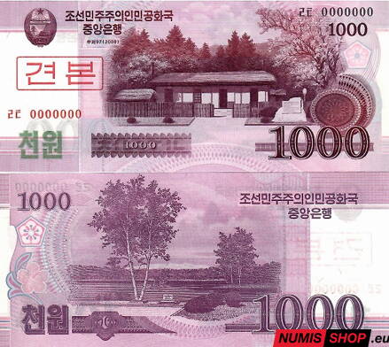 Severná Kórea - 1000 wonov - 2008 - SPECIMEN - UNC