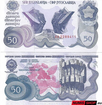 Juhoslávia - 50 dinara - 1990 - Partisan Monument - UNC