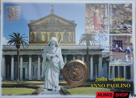 Vatikán 2 euro 2008 - rok svätého Pavla – 2000. výročie jeho narodenia - numisbrief
