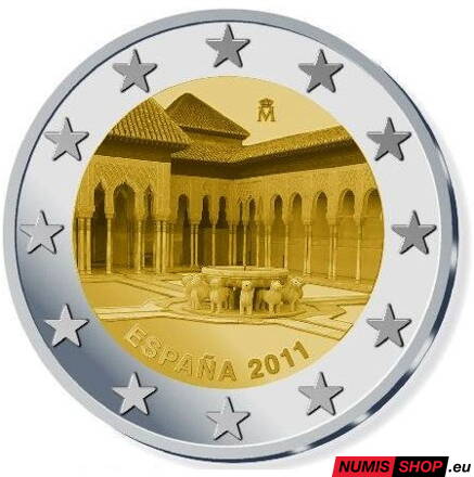 Španielsko 2 euro 2011 - Leví dvor v Granade - UNC