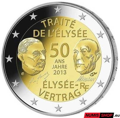 Francúzsko 2 euro 2013 - Elyzejská zmluva - UNC