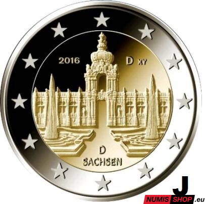 Nemecko 2 euro 2016 - Sasko - J - UNC