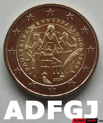 Nemecko 2 euro 2024 - Kostol sv. Pavla - komplet 5 ks - UNC