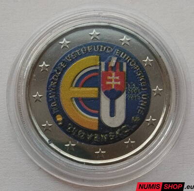 Slovensko 2 euro 2014 - Vstup do EÚ - COLOR (modro-žltá)