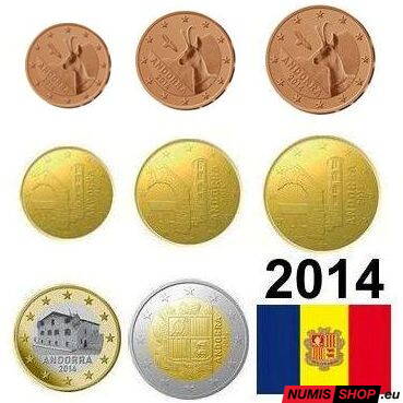 Sada Andorra 2014 - 1 cent - 2 euro - UNC