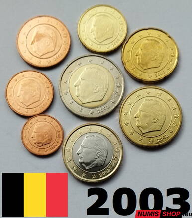 Sada Belgicko 2003 - 1 cent - 2 euro - UNC