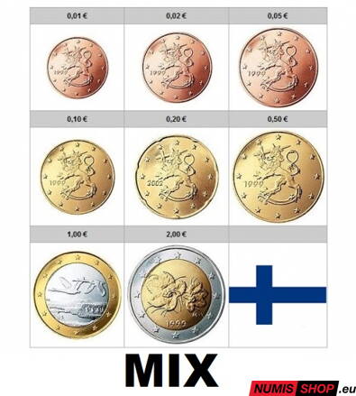 Sada Fínsko MIX - 1 cent - 2 euro - UNC