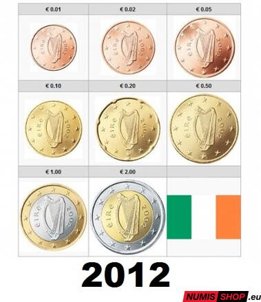 Sada Írsko 2012 - 1 cent - 2 euro - UNC 