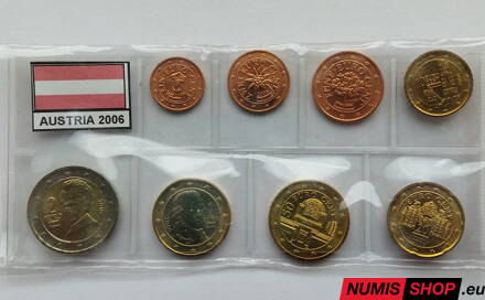 Sada Rakúsko 2006 - 1 cent - 2 euro - UNC
