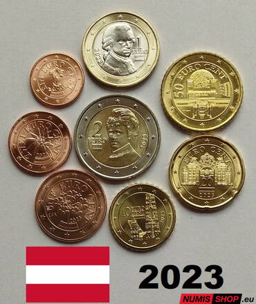 Sada Rakúsko 2023 - 1 cent - 2 euro - UNC