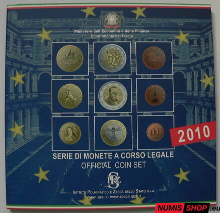Sada Taliansko 2010 + pamätné 2 euro Cavour