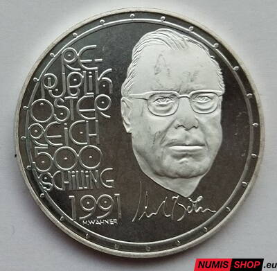 Rakúsko - 1991 - 500 Schilling - Karl Böhm - PROOF