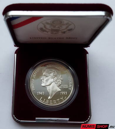 USA - Silver dollar - 1993 - Thomas Jefferson - PROOF